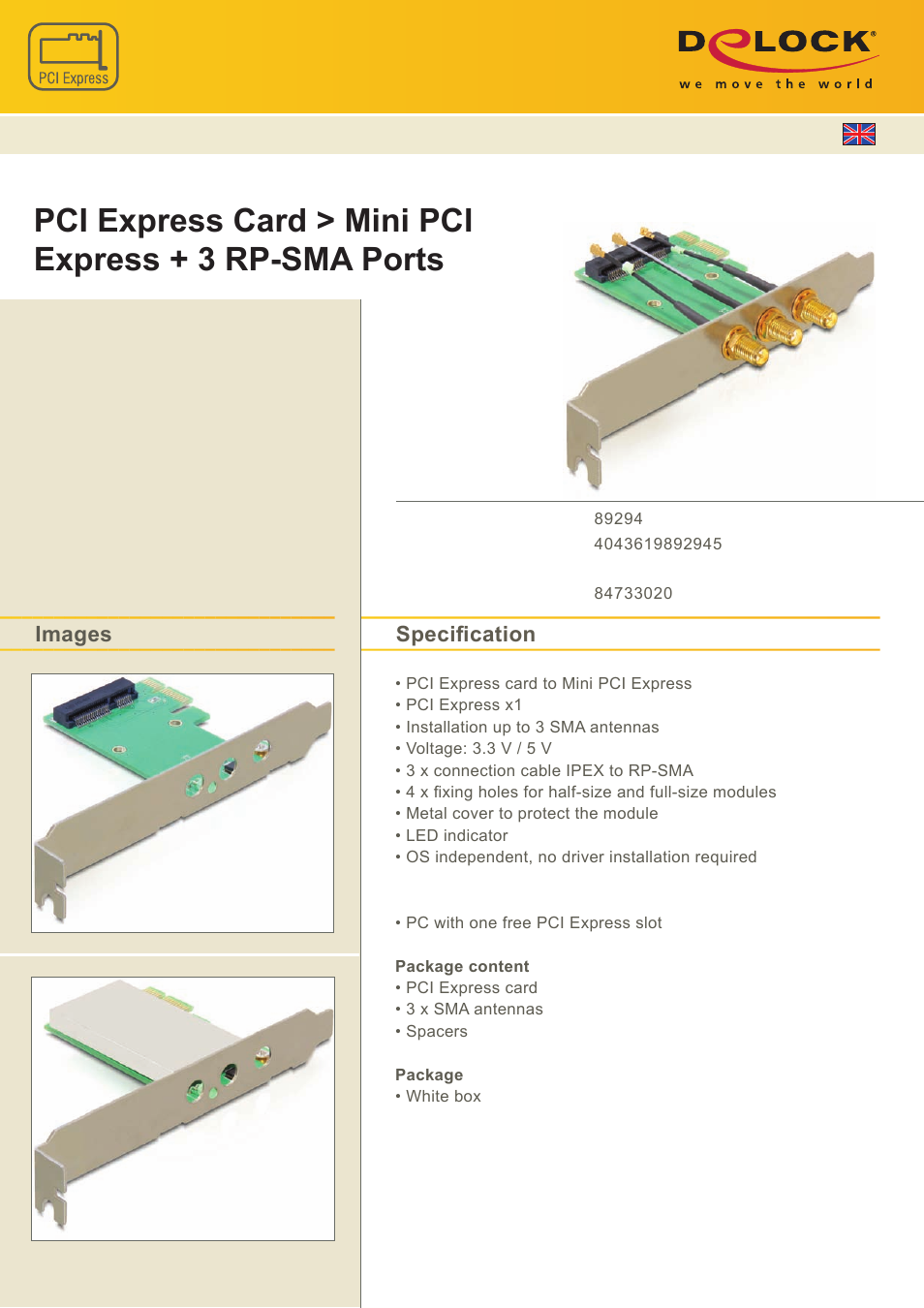DeLOCK 89294 User Manual | 1 page