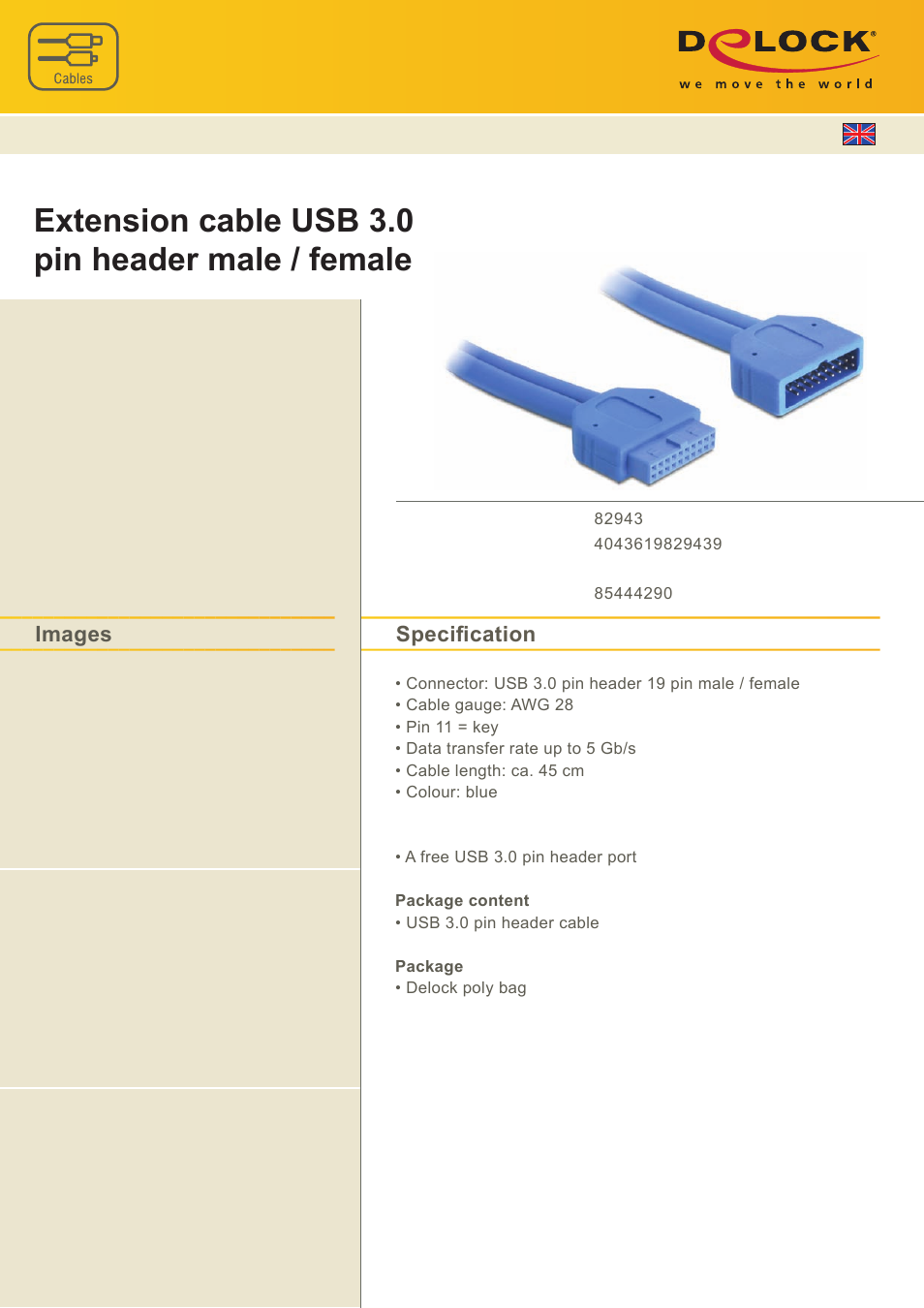 DeLOCK 82943 User Manual | 1 page