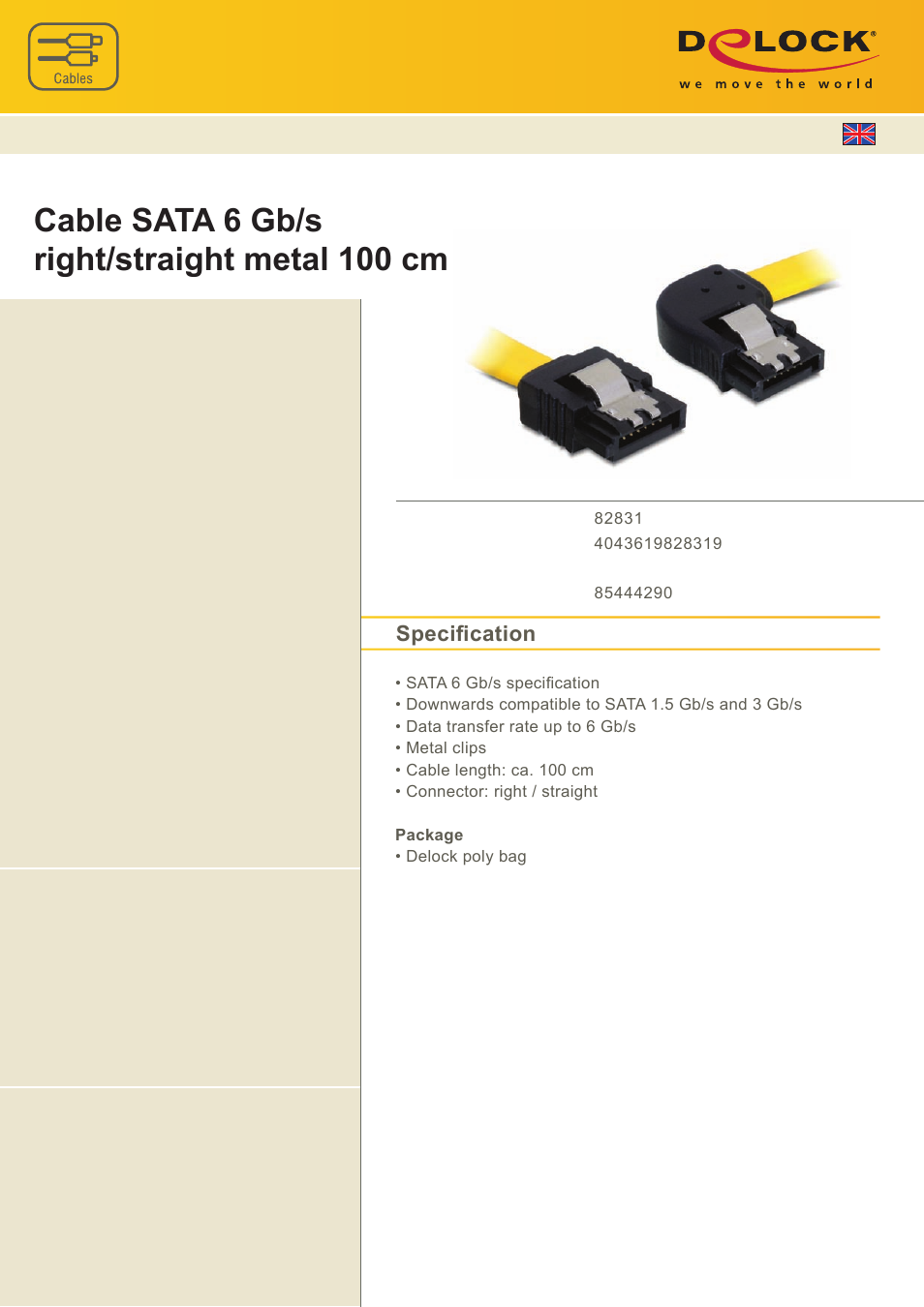DeLOCK 82831 User Manual | 1 page