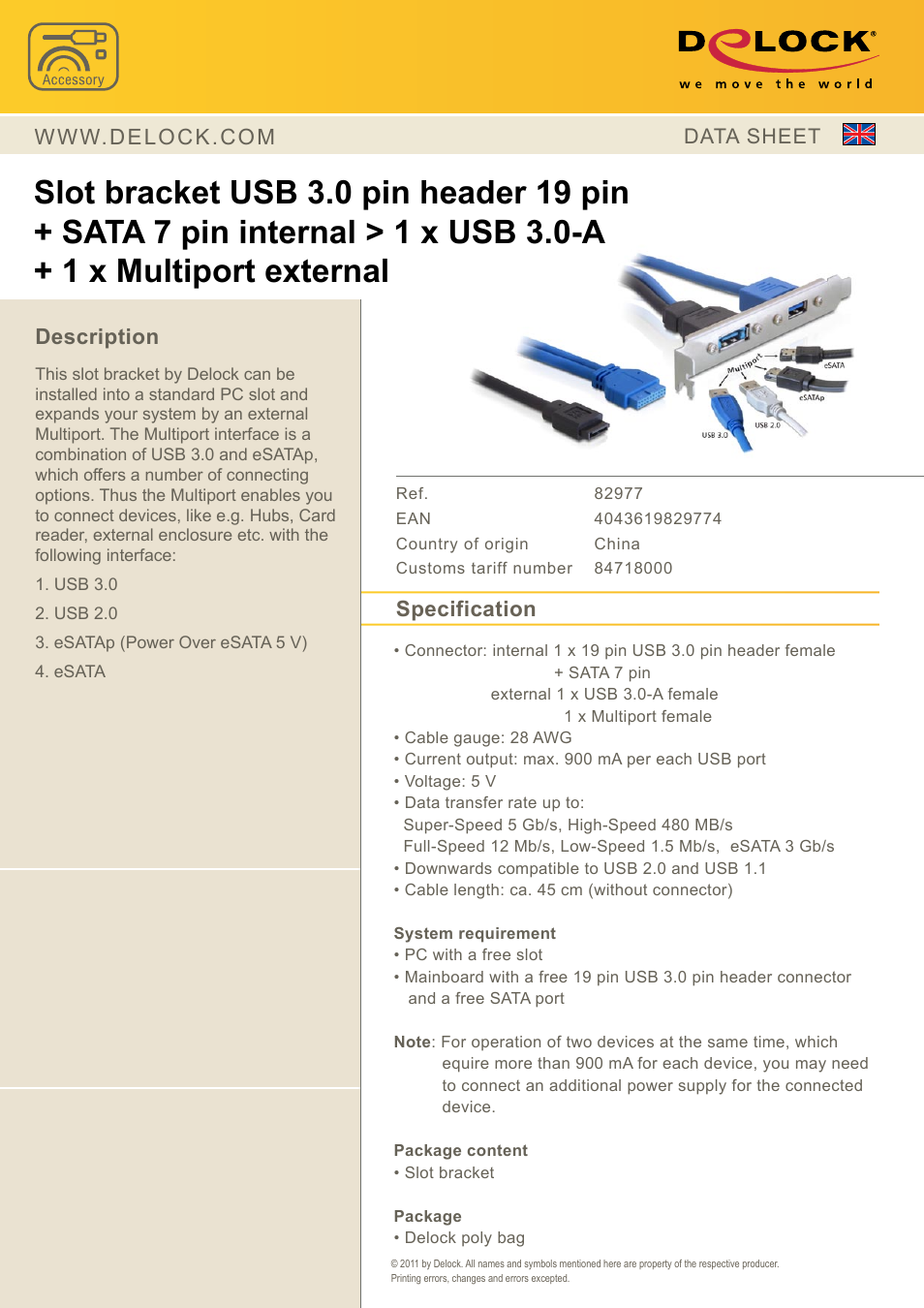 DeLOCK 82977 User Manual | 1 page