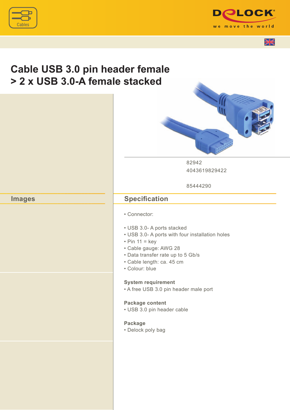 DeLOCK 82942 User Manual | 1 page