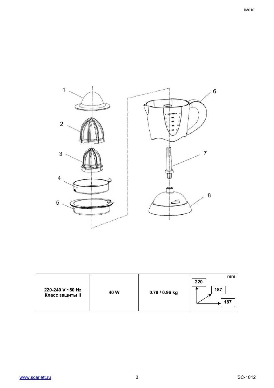 Scarlett SC-1012 User Manual | Page 3 / 12