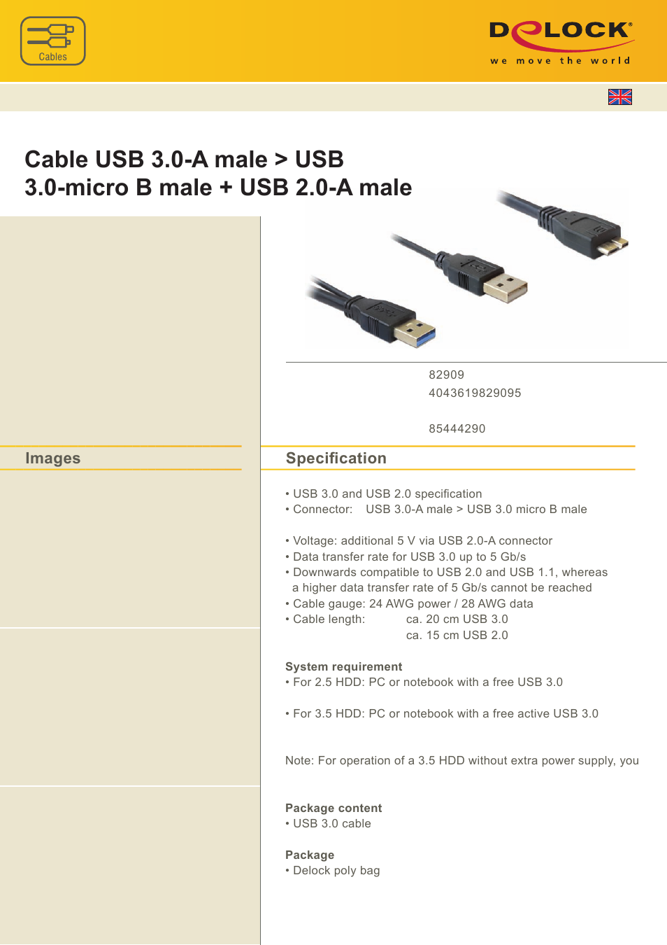 DeLOCK 82909 User Manual | 1 page