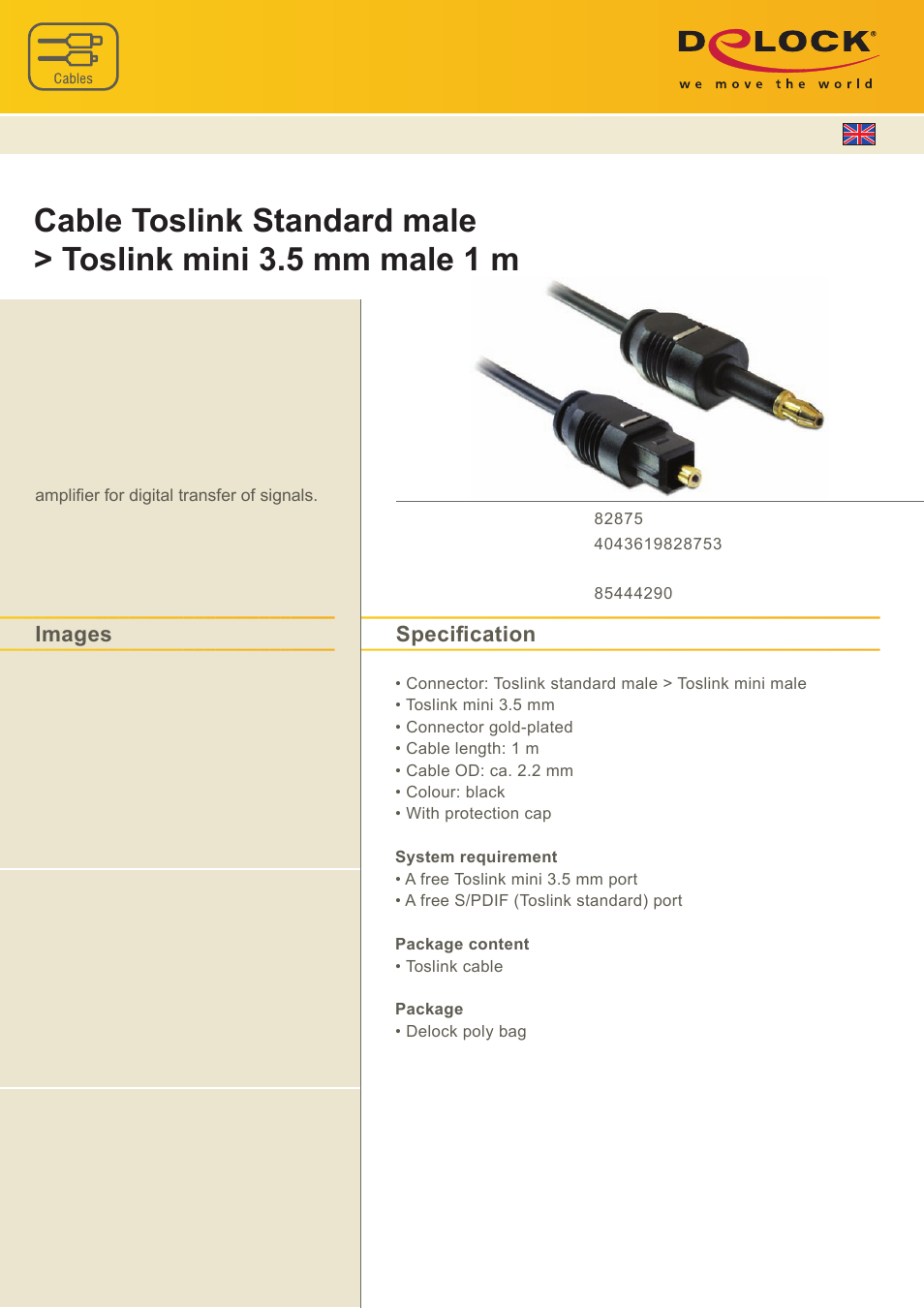 DeLOCK 82875 User Manual | 1 page
