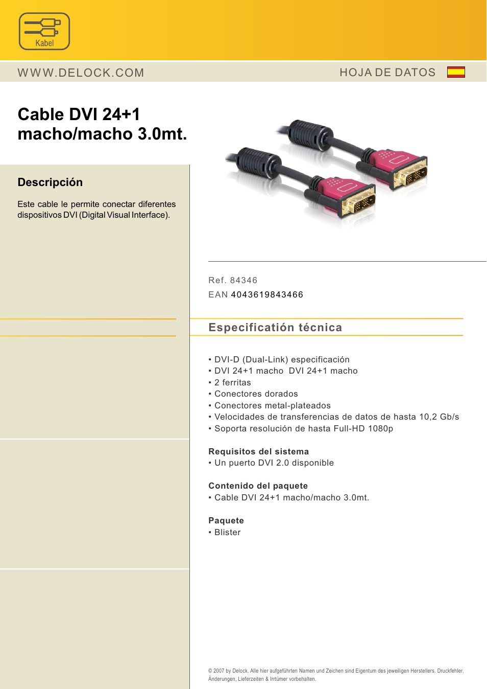 DeLOCK 84346 User Manual | 1 page