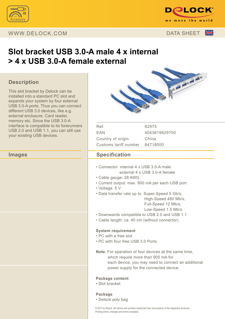 DeLOCK 82975 User Manual | 1 page