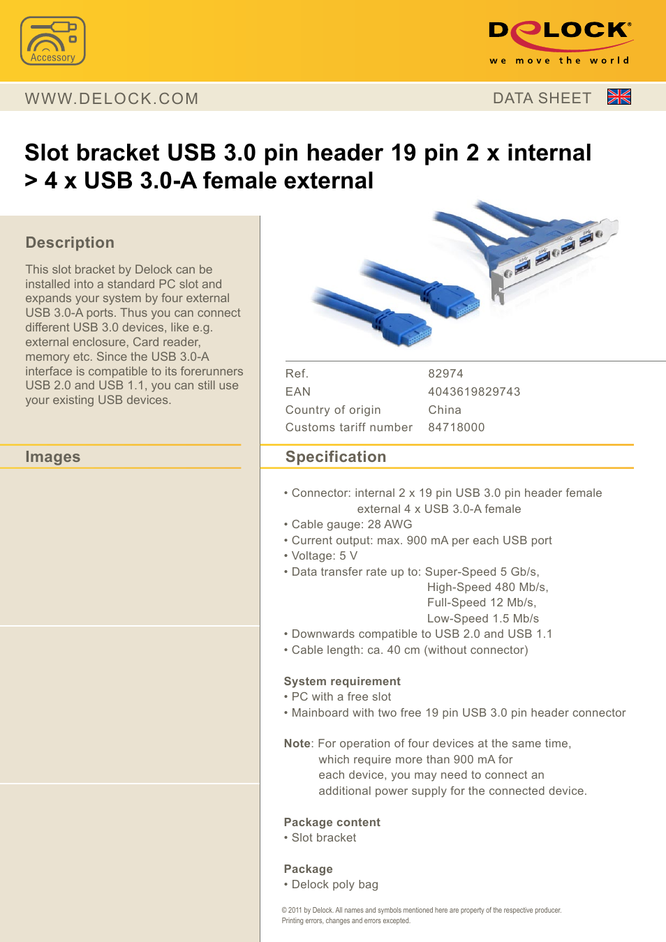 DeLOCK 82974 User Manual | 1 page