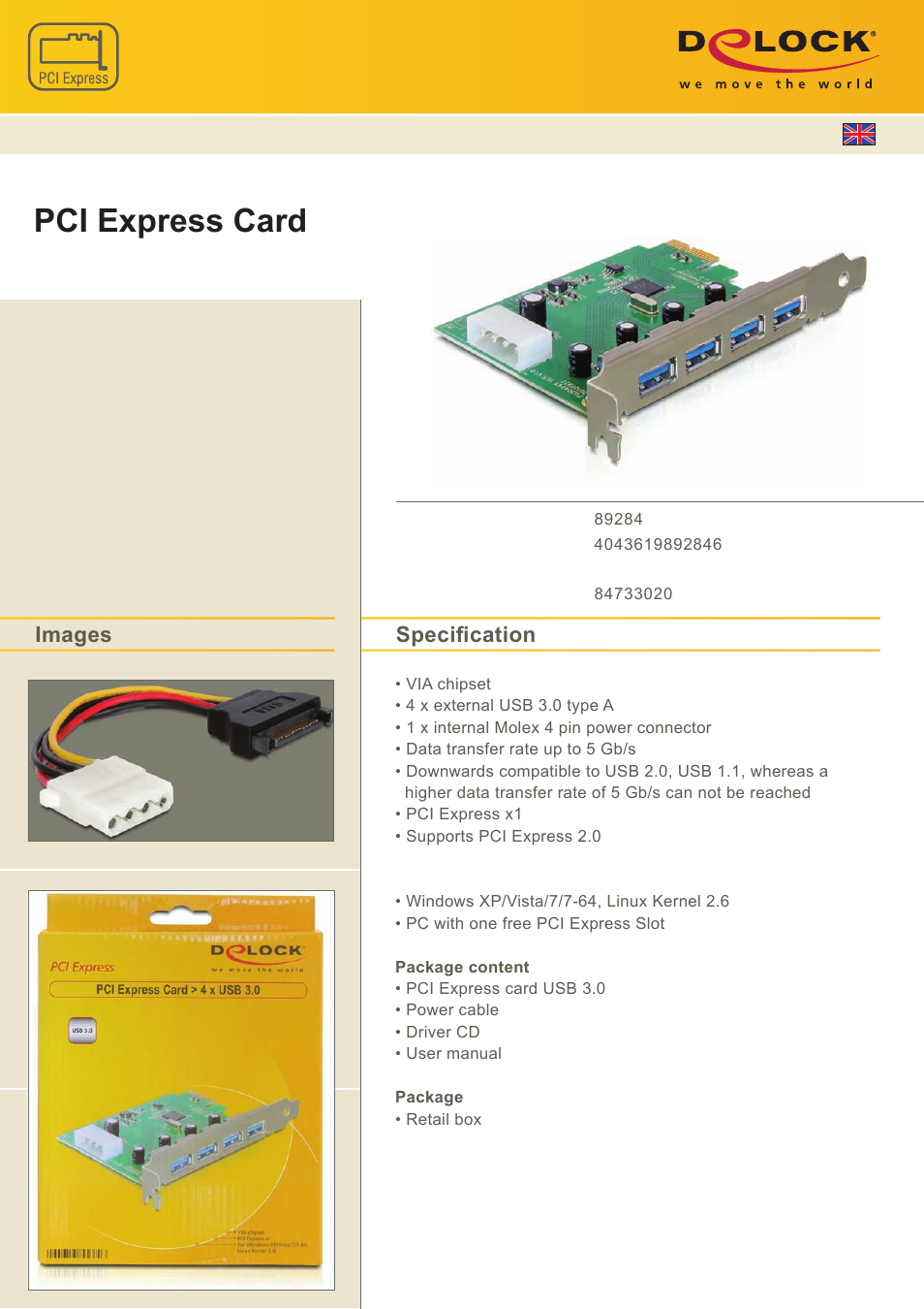 DeLOCK 89284 User Manual | 1 page