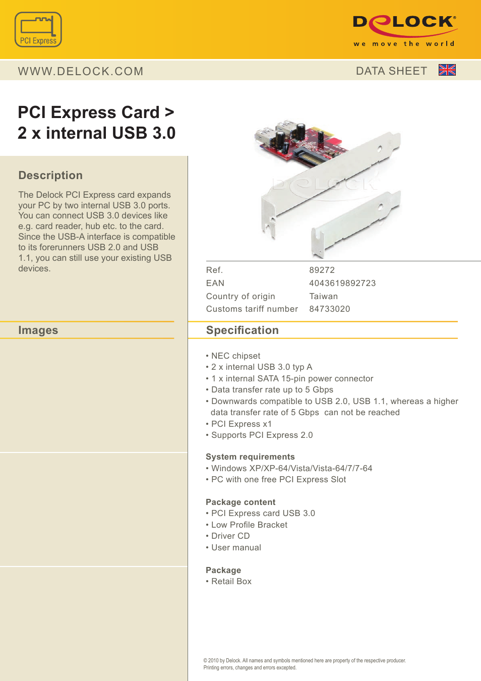 DeLOCK 89272 User Manual | 1 page
