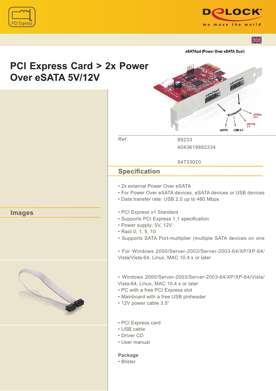 DeLOCK 89233 User Manual | 1 page