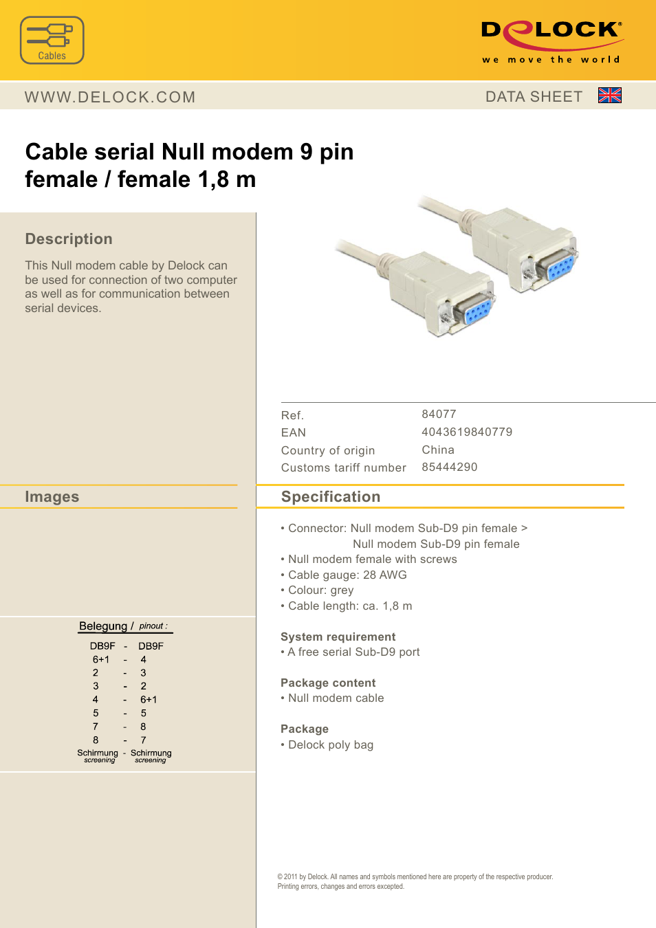 DeLOCK 84077 User Manual | 1 page