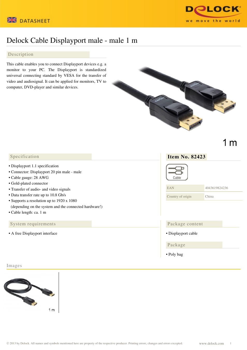 DeLOCK 82423 User Manual | 1 page