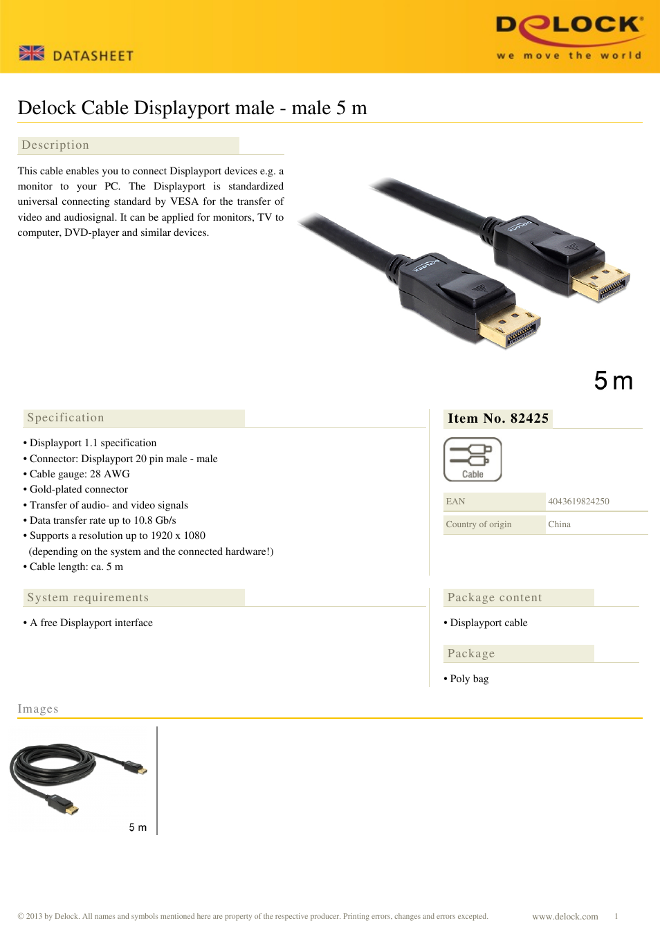 DeLOCK 82425 User Manual | 1 page