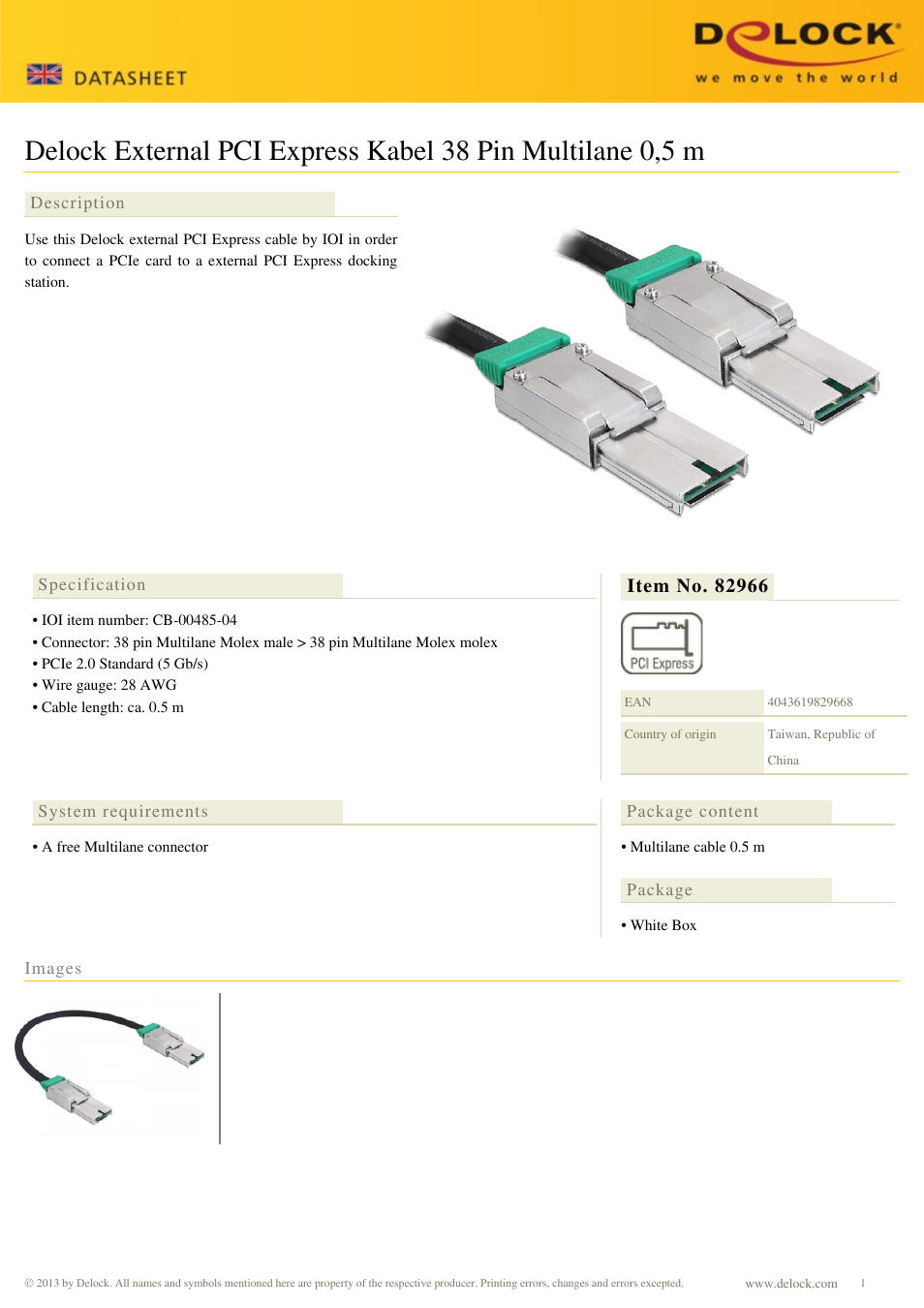DeLOCK 82966 User Manual | 1 page
