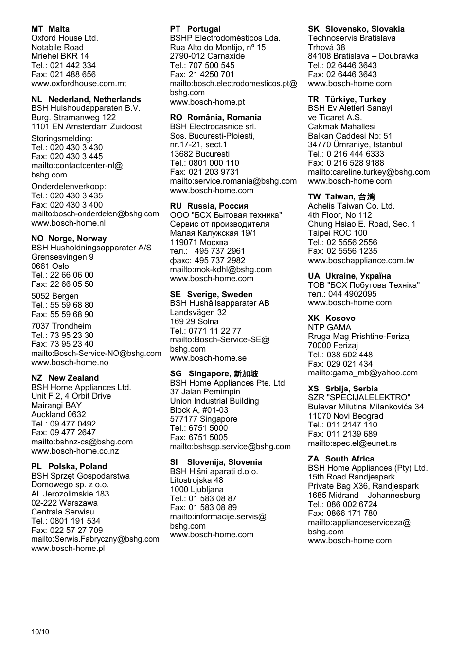 Bosch MES20G0 User Manual | Page 69 / 73
