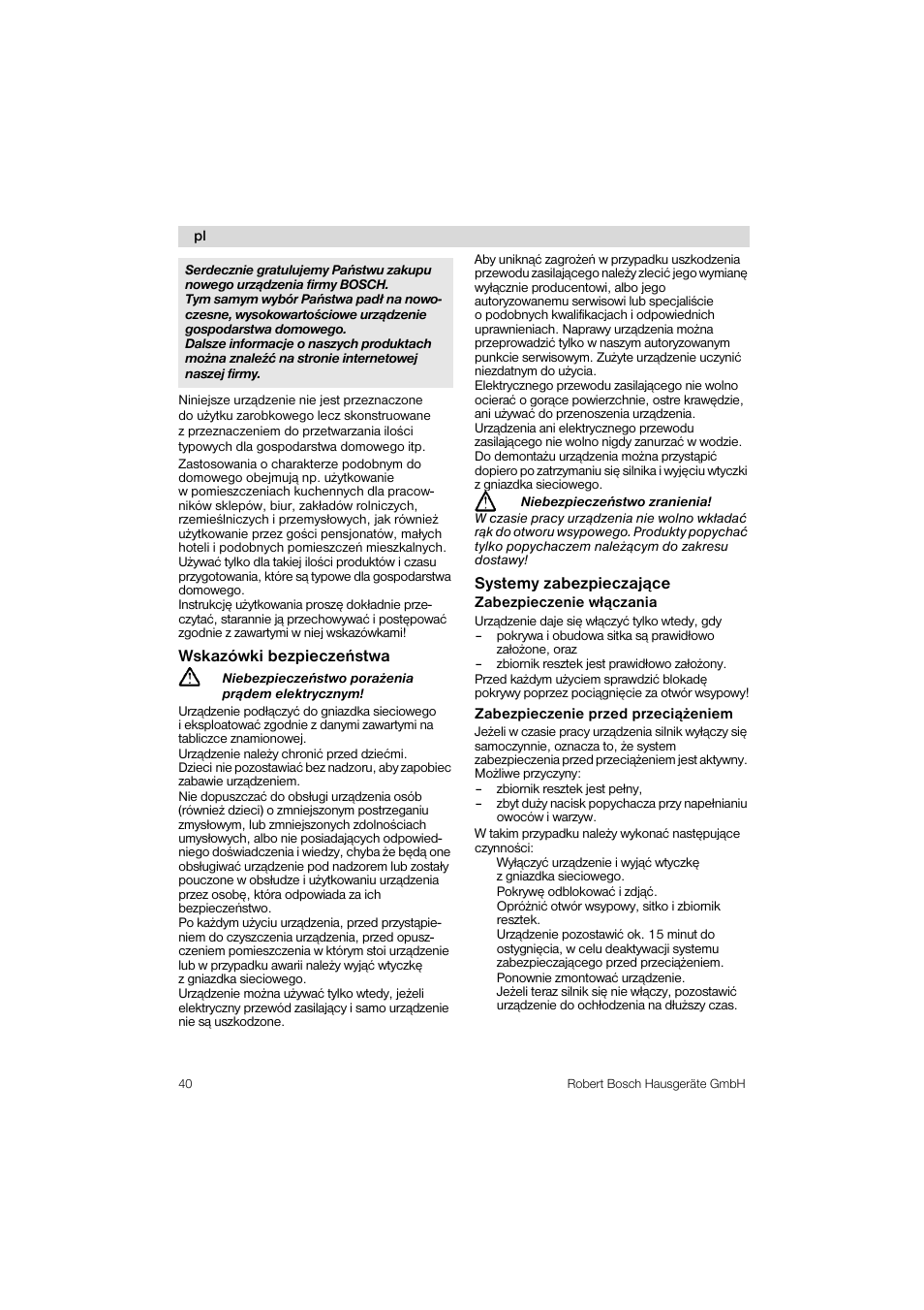 Bosch MES 1020 User Manual | Page 40 / 62