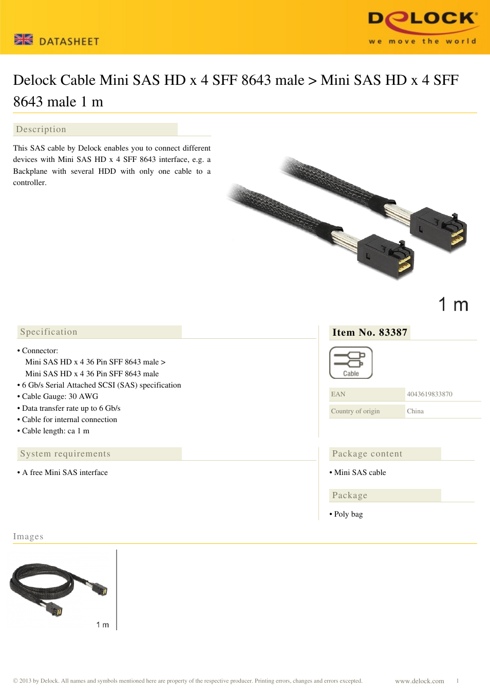 DeLOCK 83387 User Manual | 1 page