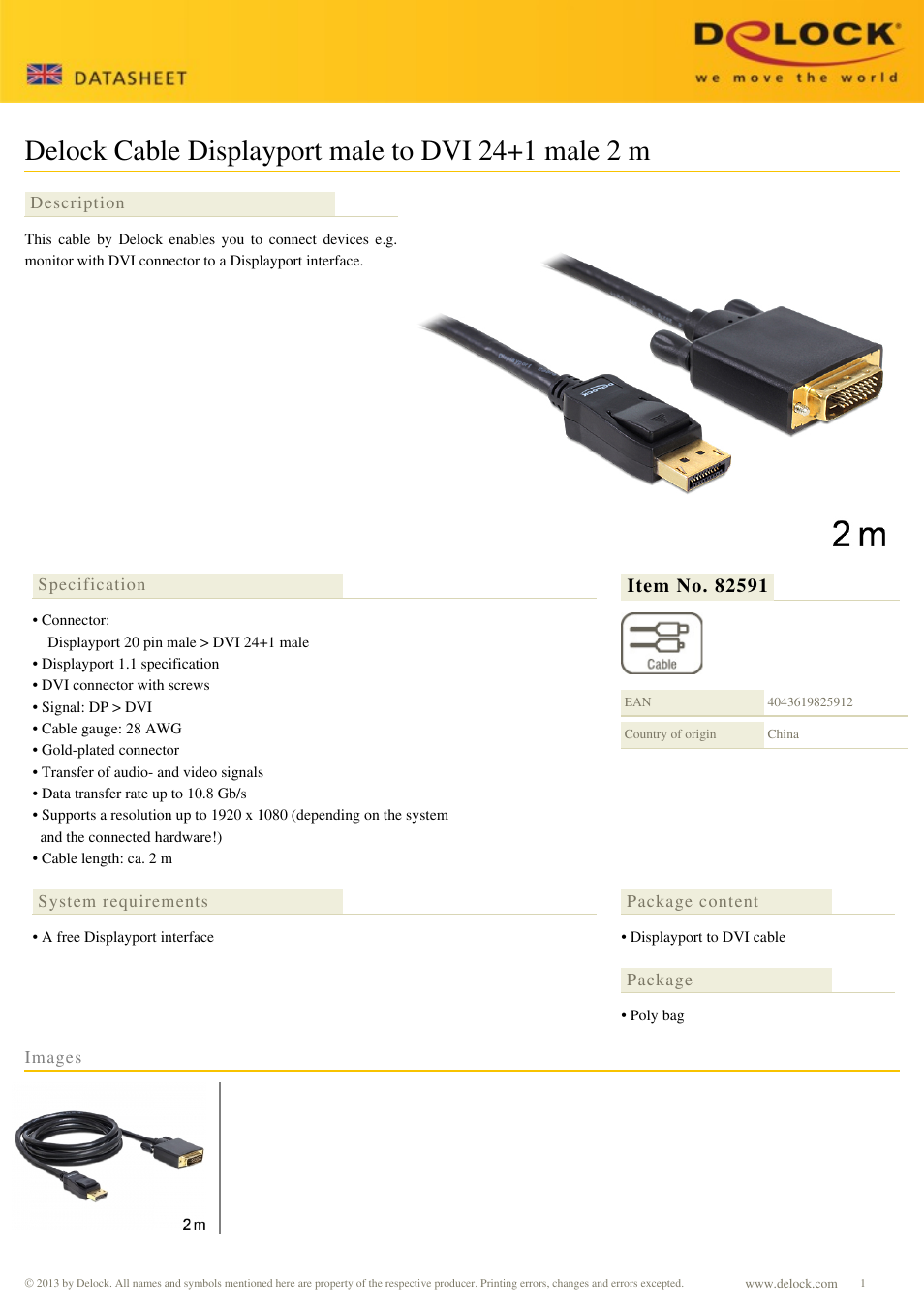 DeLOCK 82591 User Manual | 1 page