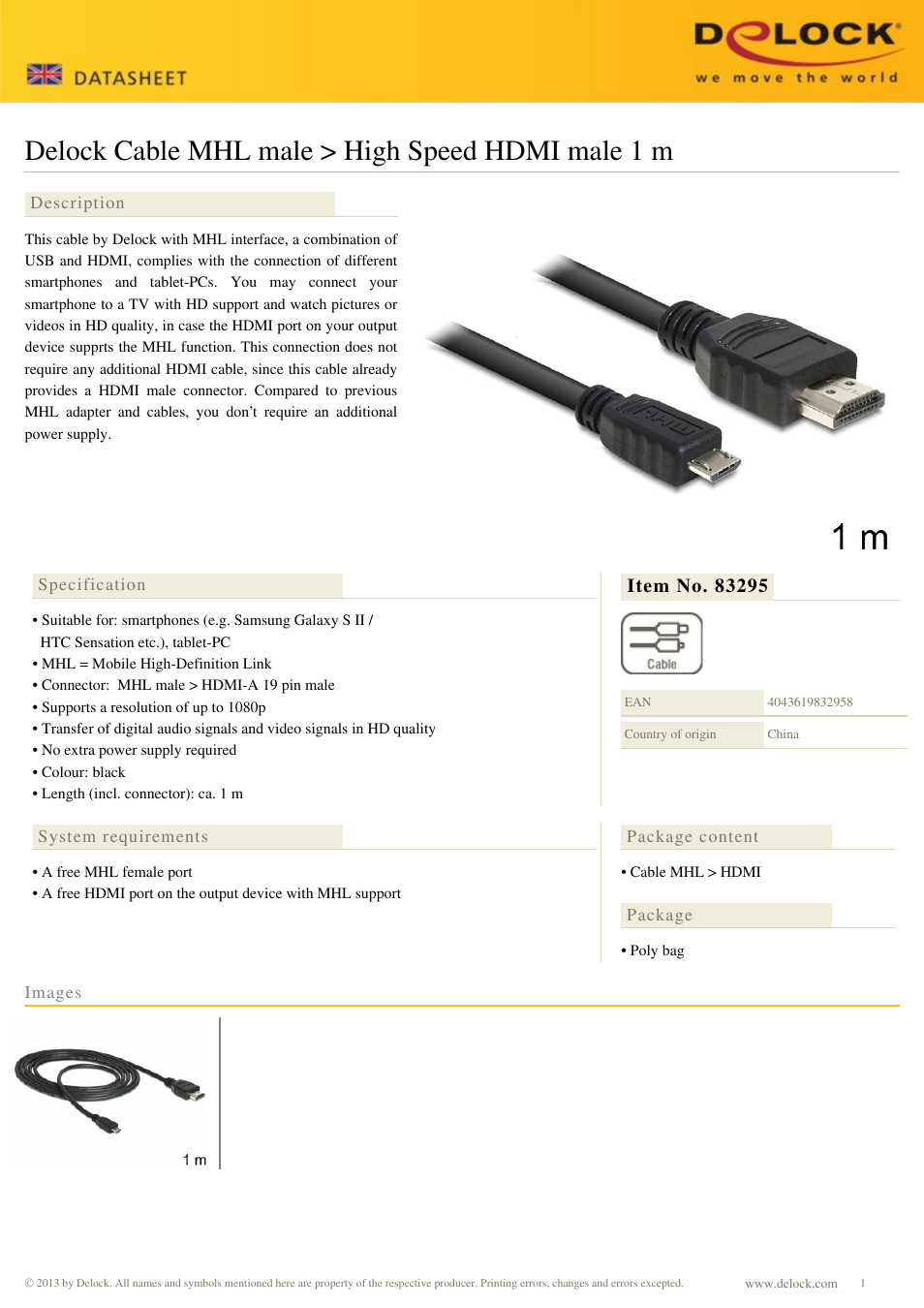 DeLOCK 83295 User Manual | 1 page