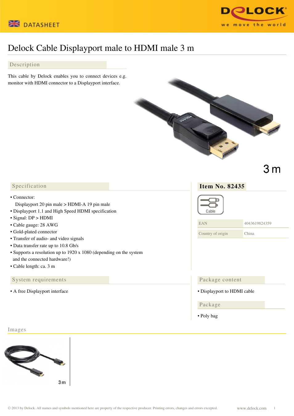 DeLOCK 82435 User Manual | 1 page