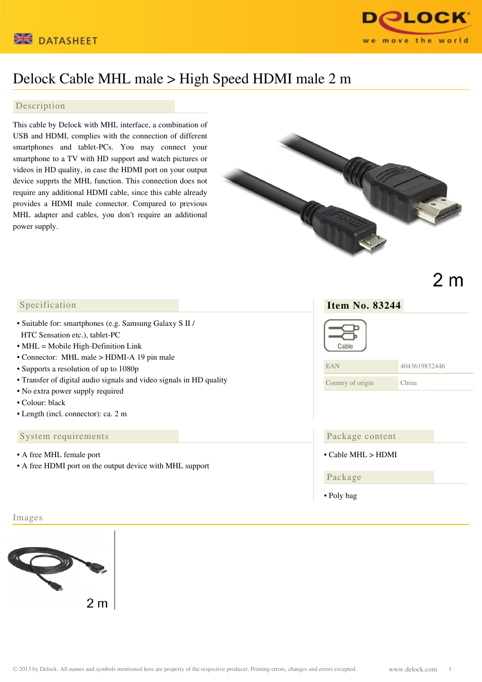 DeLOCK 83244 User Manual | 1 page