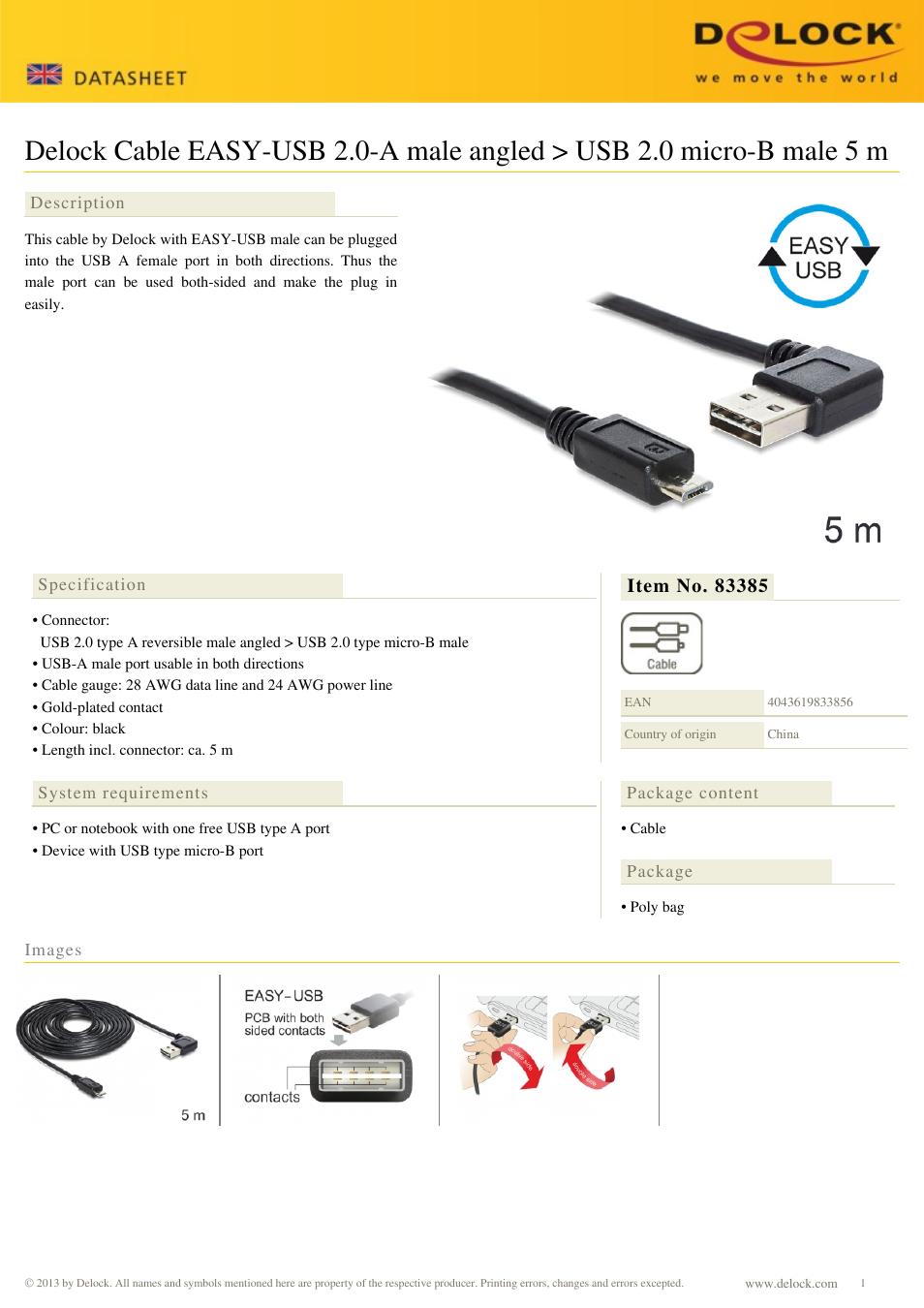 DeLOCK 83385 User Manual | 1 page