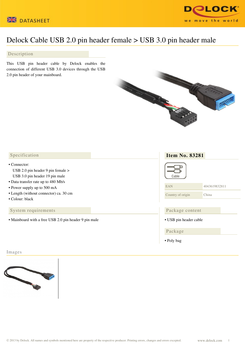 DeLOCK 83281 User Manual | 1 page
