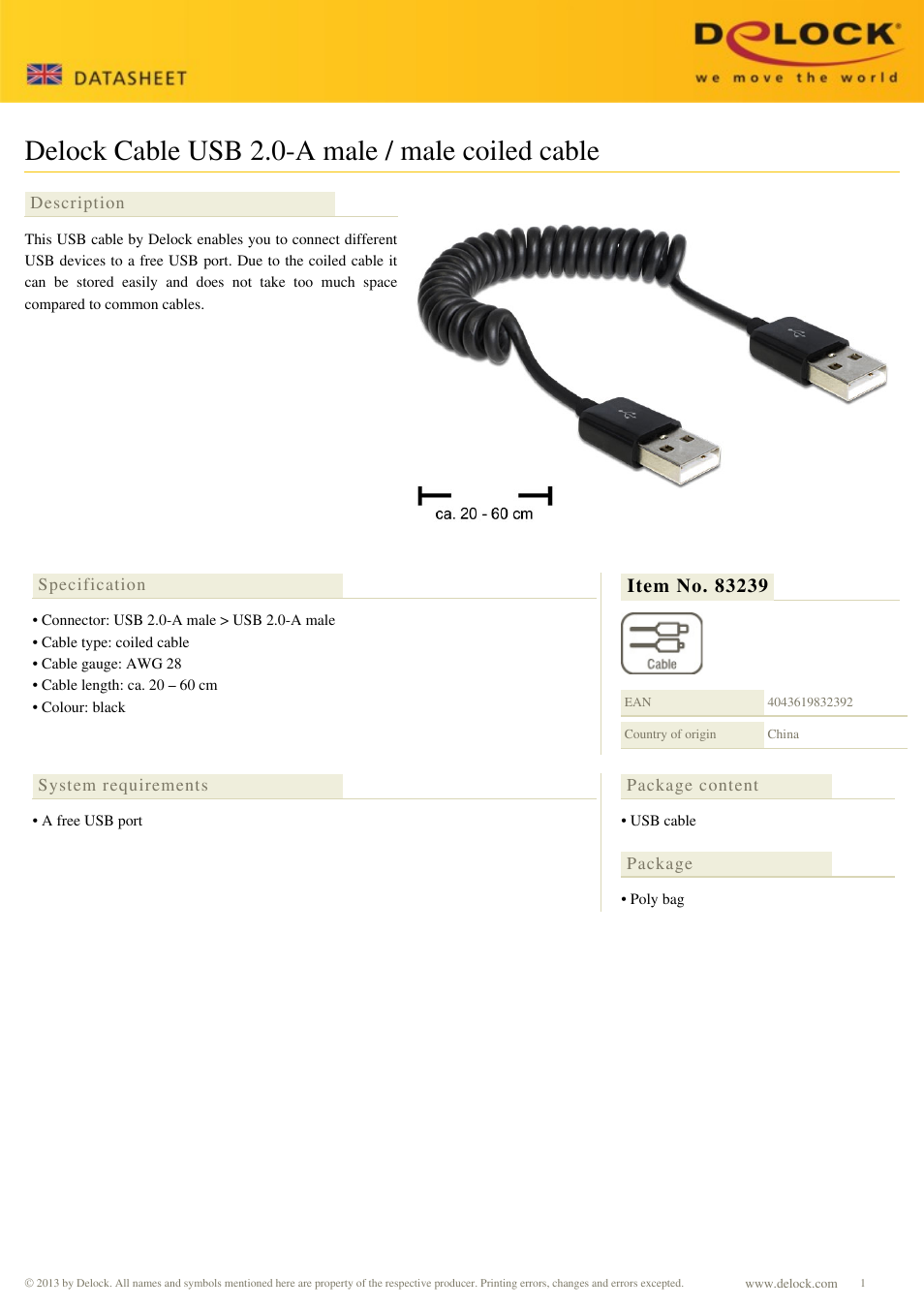 DeLOCK 83239 User Manual | 1 page