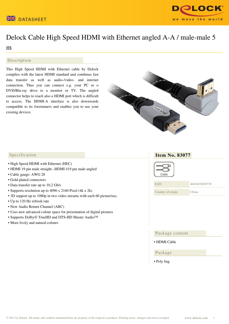 DeLOCK 83077 User Manual | 2 pages