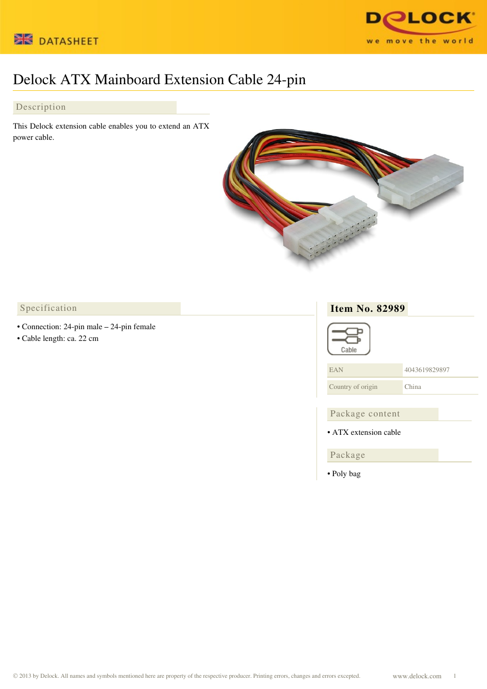 DeLOCK 82989 User Manual | 1 page