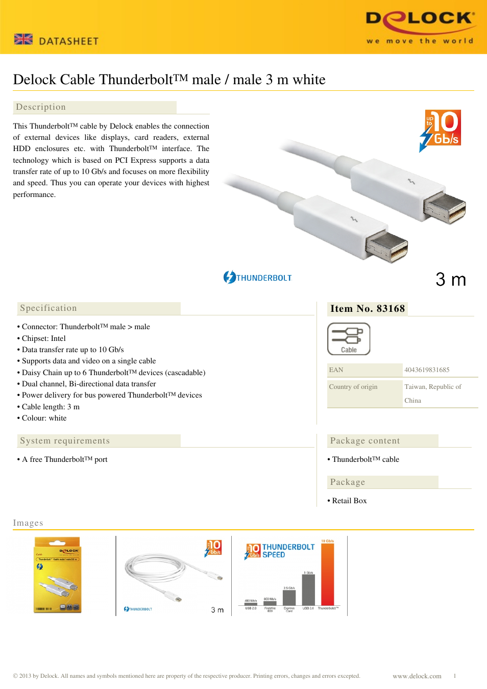 DeLOCK 83168 User Manual | 1 page