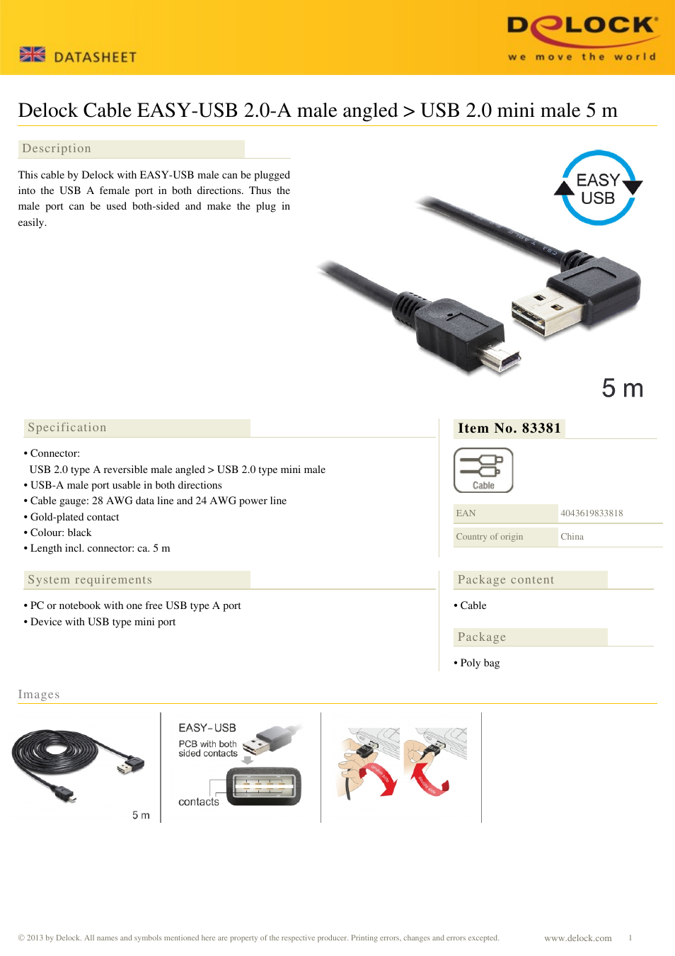 DeLOCK 83381 User Manual | 1 page