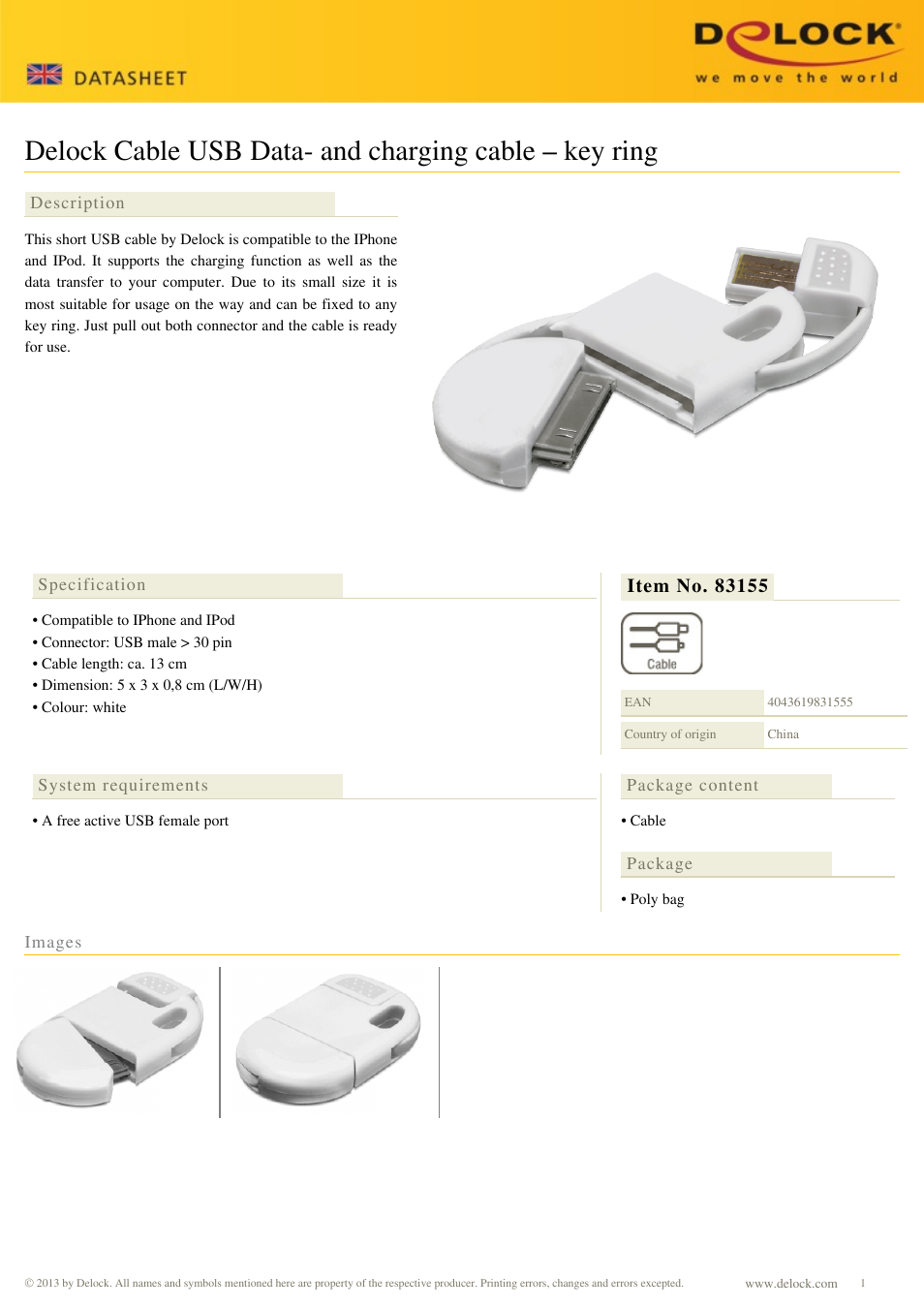 DeLOCK 83155 User Manual | 1 page