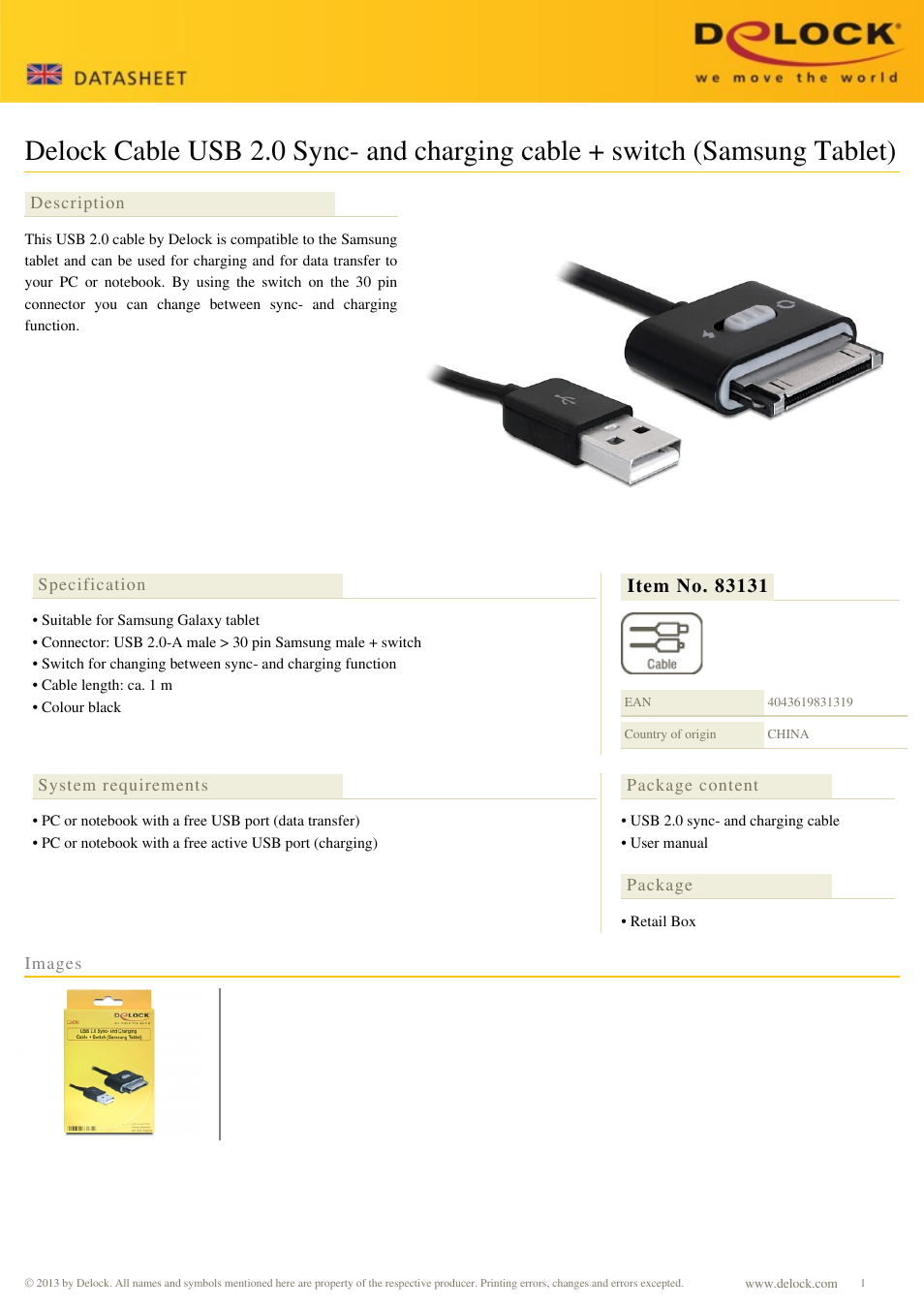 DeLOCK 83131 User Manual | 1 page