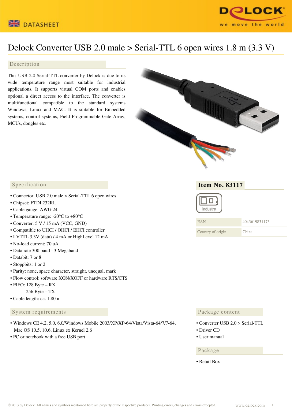 DeLOCK 83117 User Manual | 2 pages