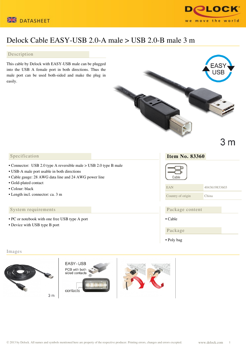 DeLOCK 83360 User Manual | 1 page