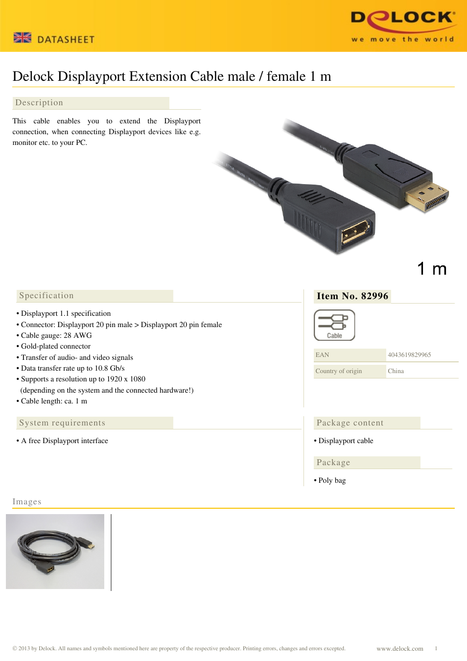 DeLOCK 82996 User Manual | 1 page