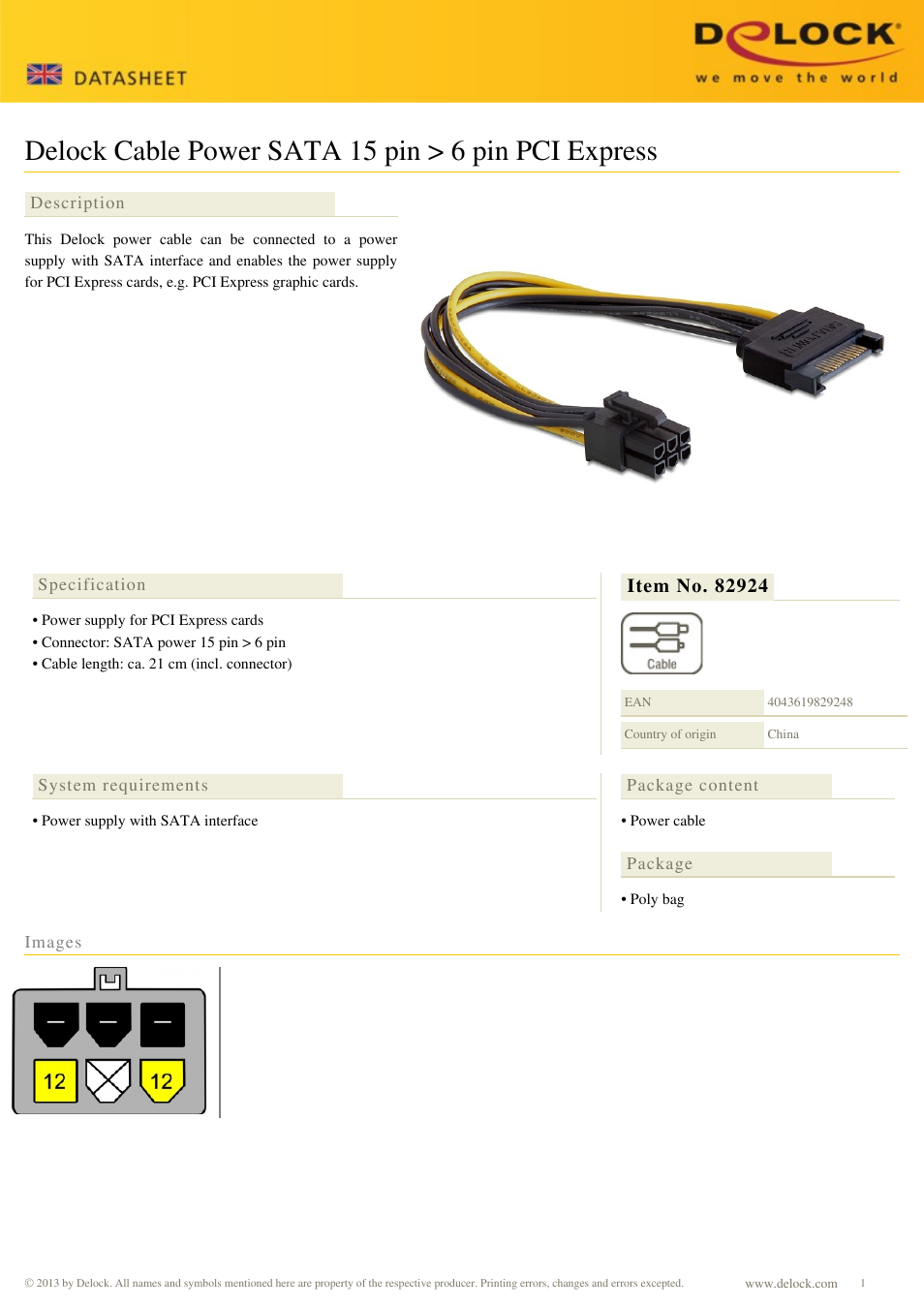 DeLOCK 82924 User Manual | 1 page