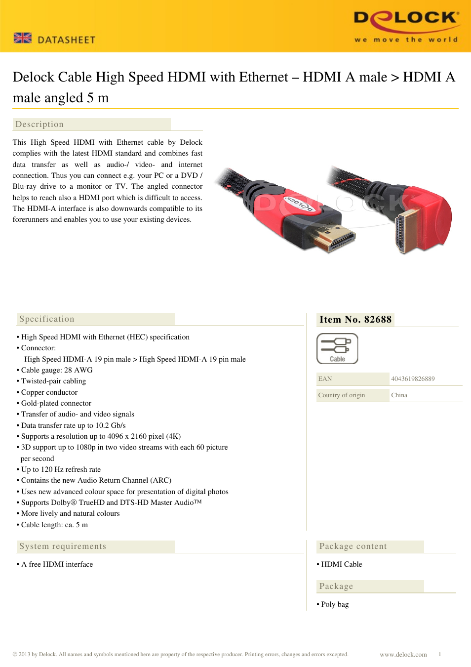 DeLOCK 82688 User Manual | 2 pages