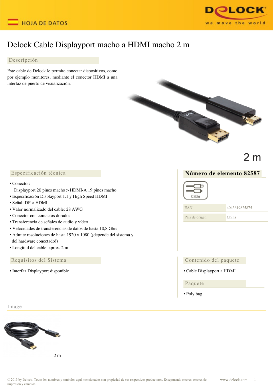 DeLOCK 82587 User Manual | 1 page