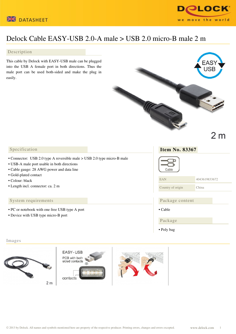 DeLOCK 83367 User Manual | 1 page