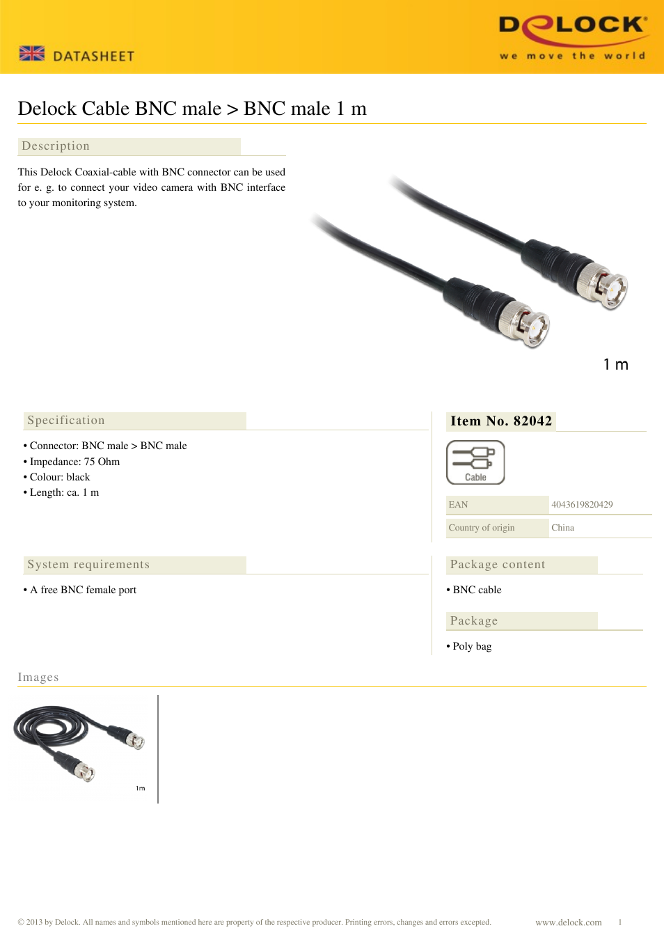 DeLOCK 82042 User Manual | 1 page