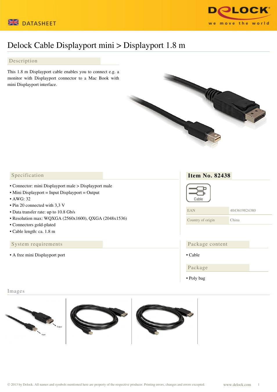 DeLOCK 82438 User Manual | 1 page