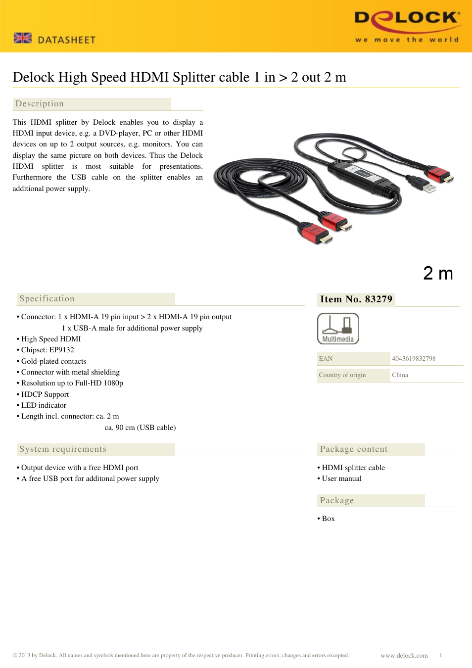 DeLOCK 83279 User Manual | 1 page