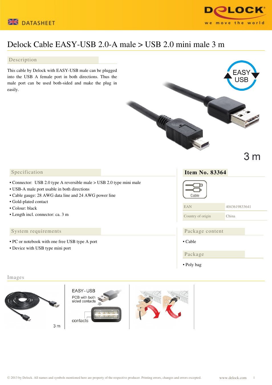 DeLOCK 83364 User Manual | 1 page