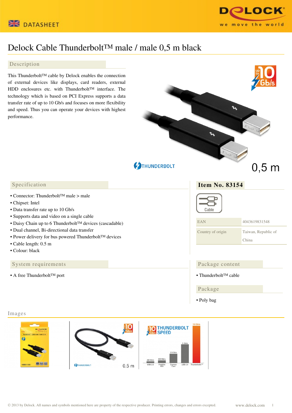 DeLOCK 83154 User Manual | 1 page