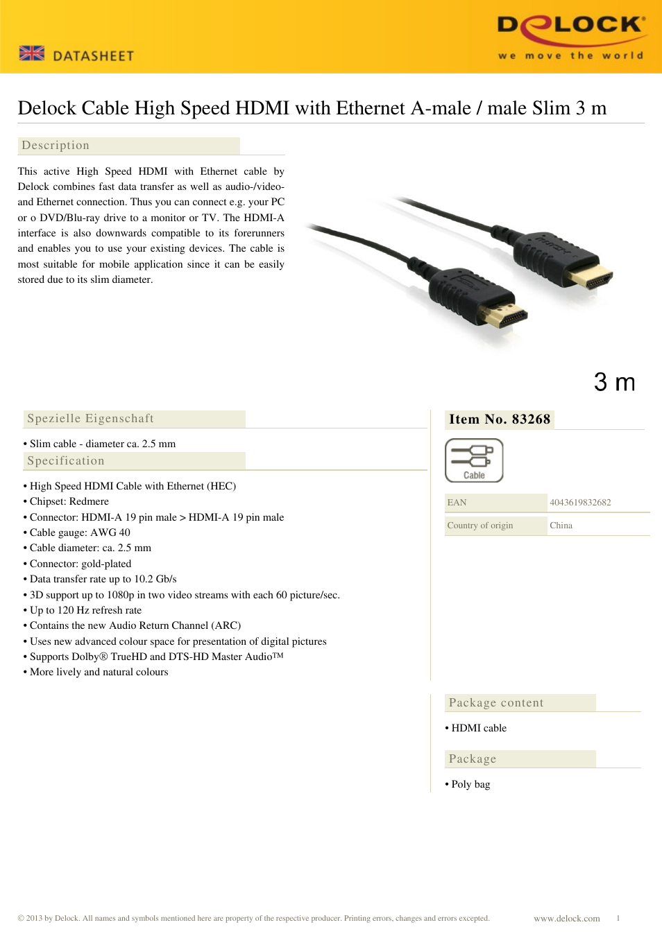 DeLOCK 83268 User Manual | 1 page