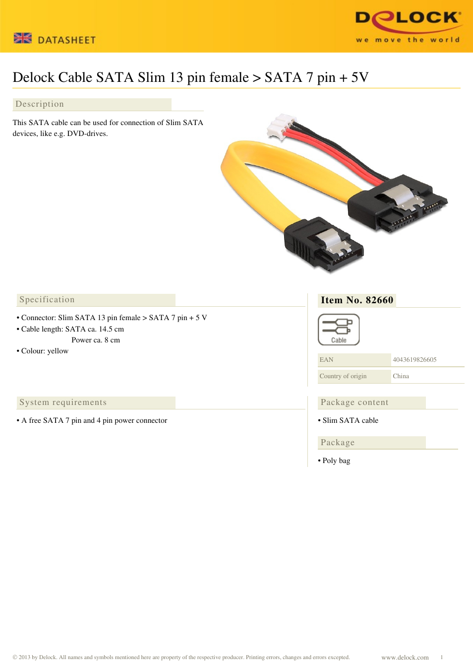 DeLOCK 82660 User Manual | 1 page