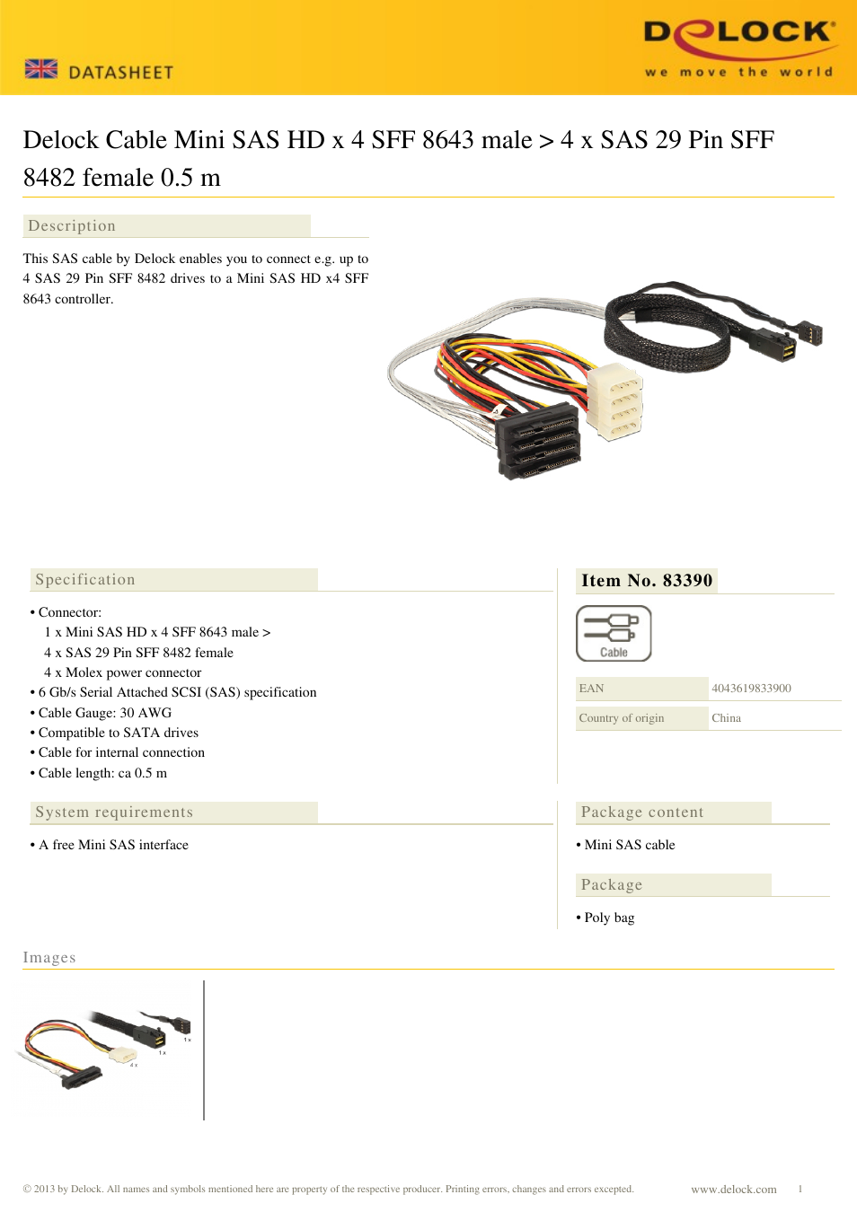 DeLOCK 83390 User Manual | 1 page