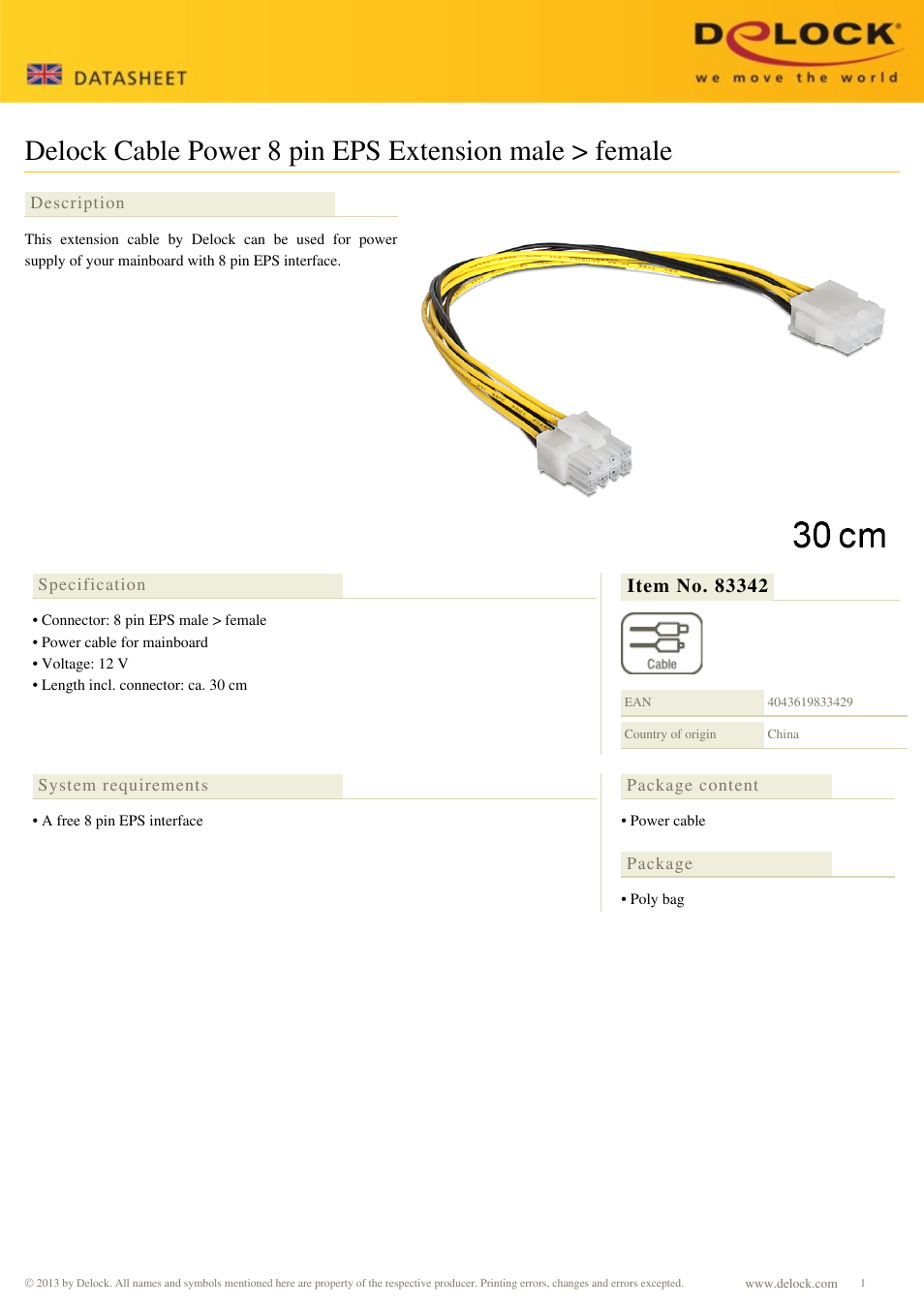 DeLOCK 83342 User Manual | 1 page